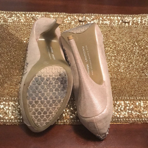 Sparkle nude/dusty Rose and silver sparkle heels - Picture 3 of 5